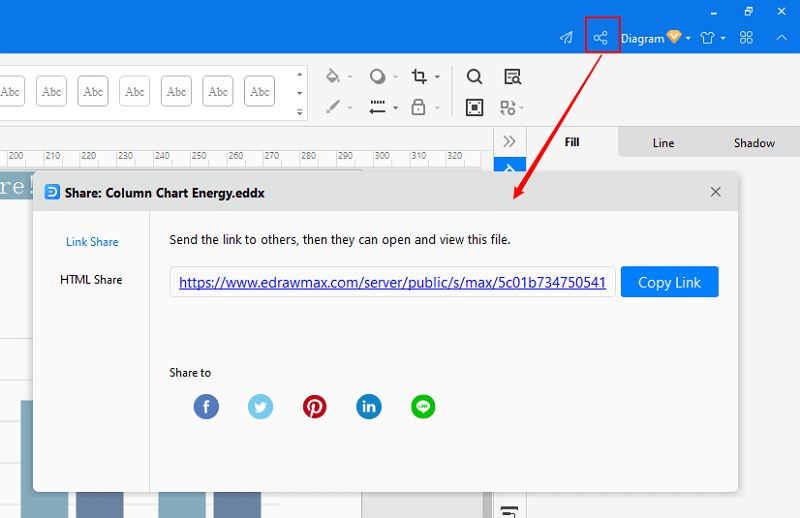 share and publish file in EdrawMax