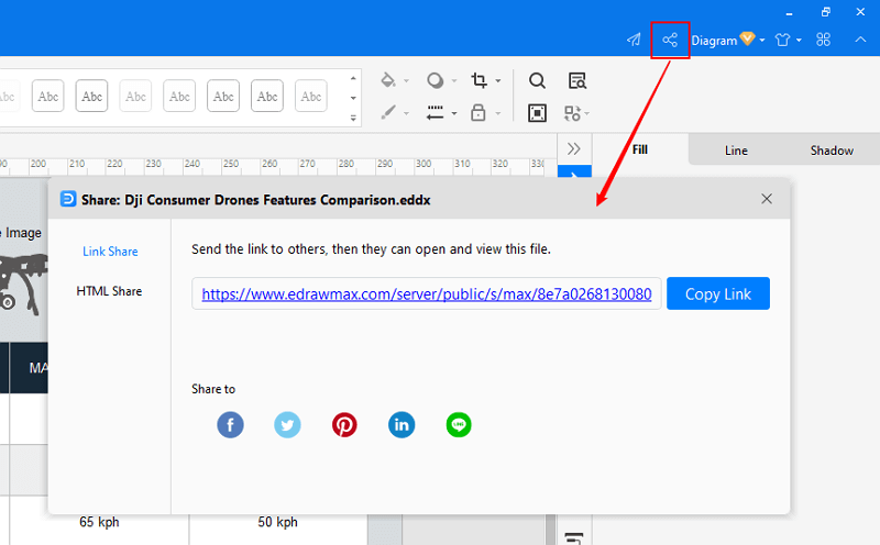 share and publish file in EdrawMax