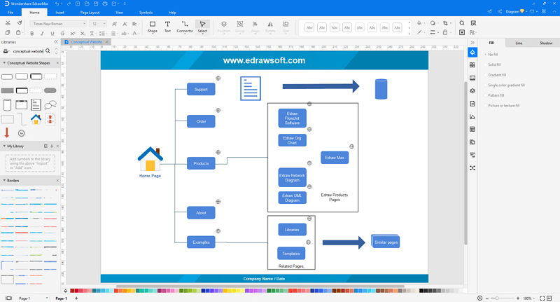 abrir plantilla de diagrama de sitio web 