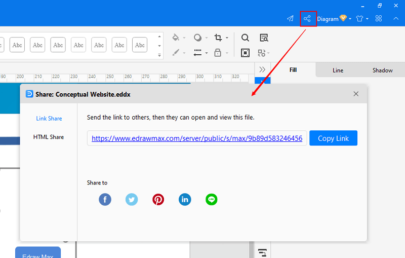 condividi e pubblica file in EdrawMax