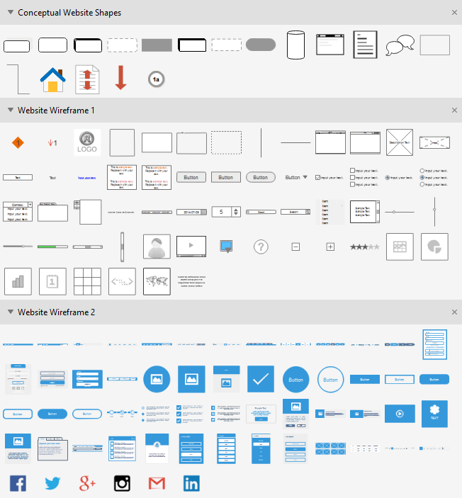  Símbolos de diagramas conceptuales de sitios web