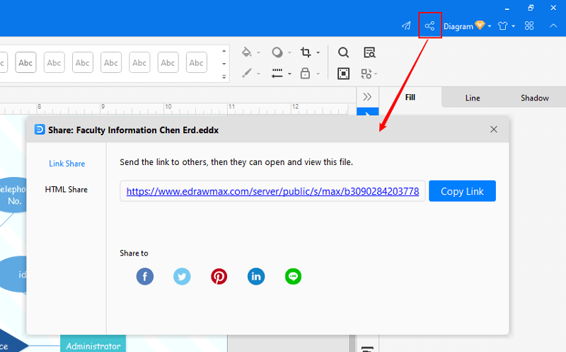 share and publish file in EdrawMax