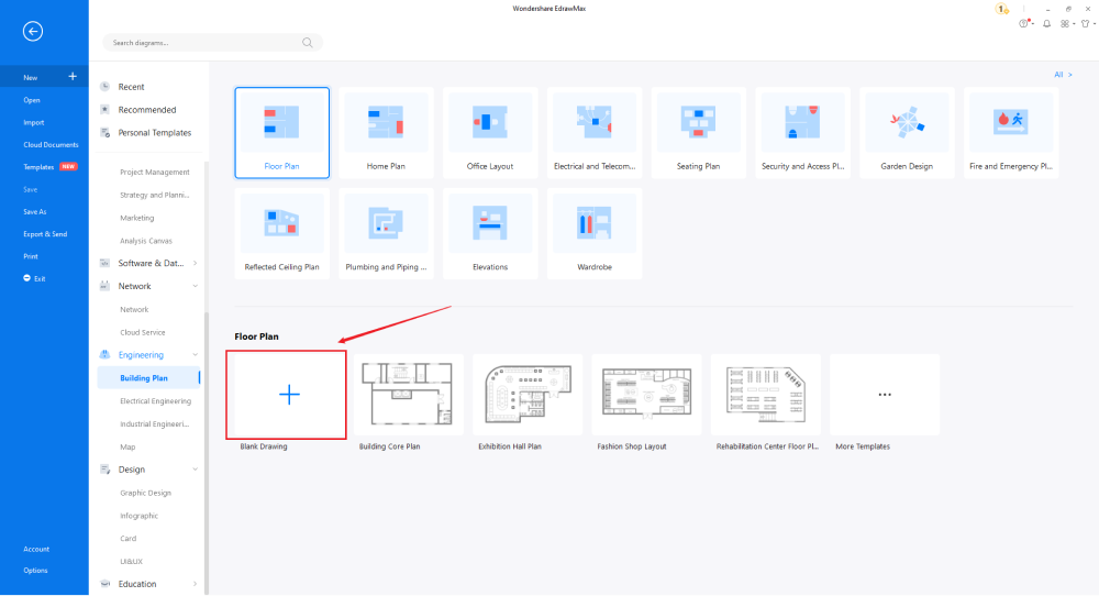 Draw a floor Plan in EdrawMax