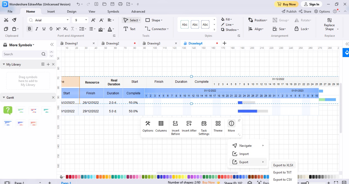 Create a Gantt Chart in EdrawMax