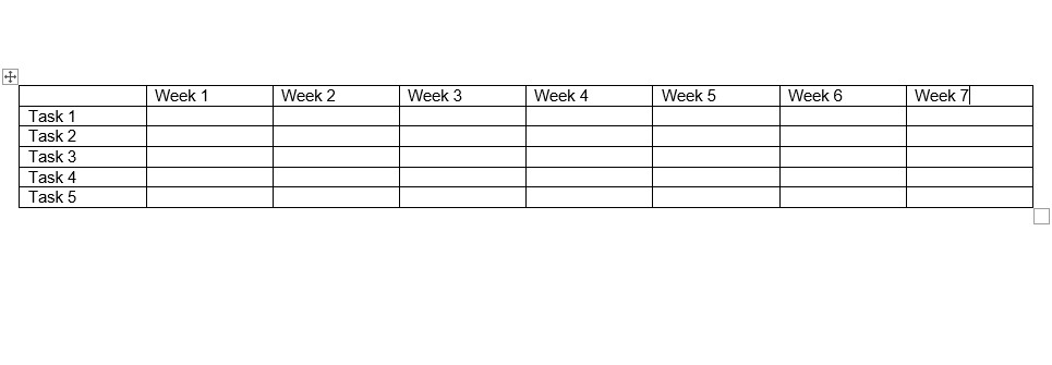 Créer un diagramme de Gantt dans Word