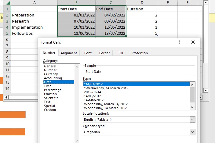 Créer un diagramme de Gantt dans Word