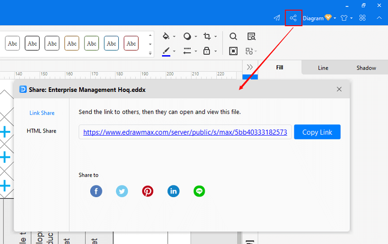 compartir casa de diagrama de calidad en EdrawMax