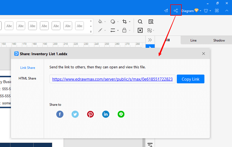 share and publish file in EdrawMax