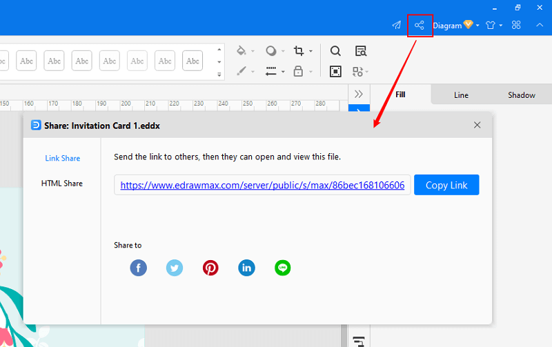 share and publish file in EdrawMax