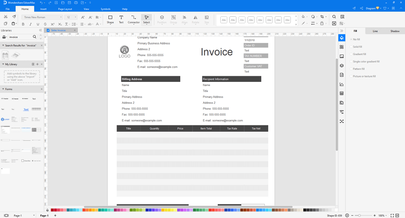 open invoice template