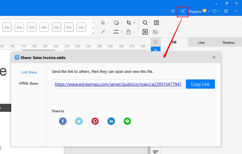 share and publish file in EdrawMax