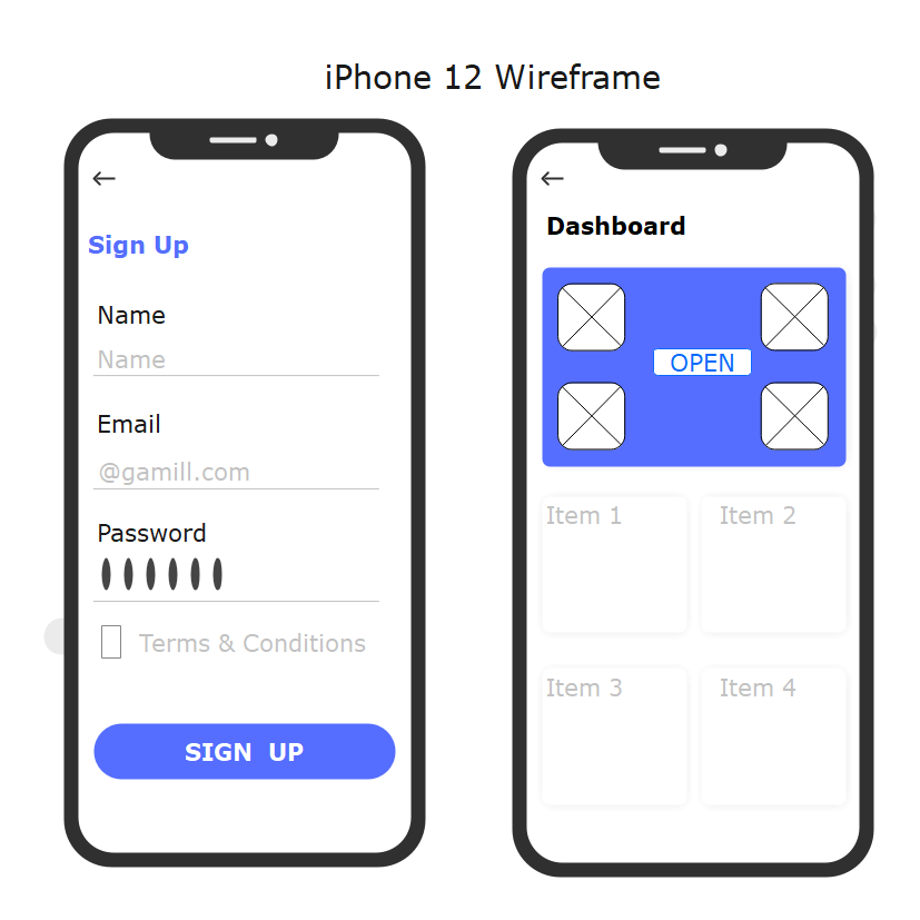  iPhone 12 Wireframe