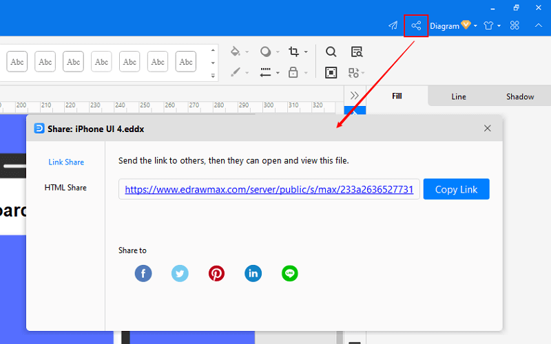 share and publish file in EdrawMax