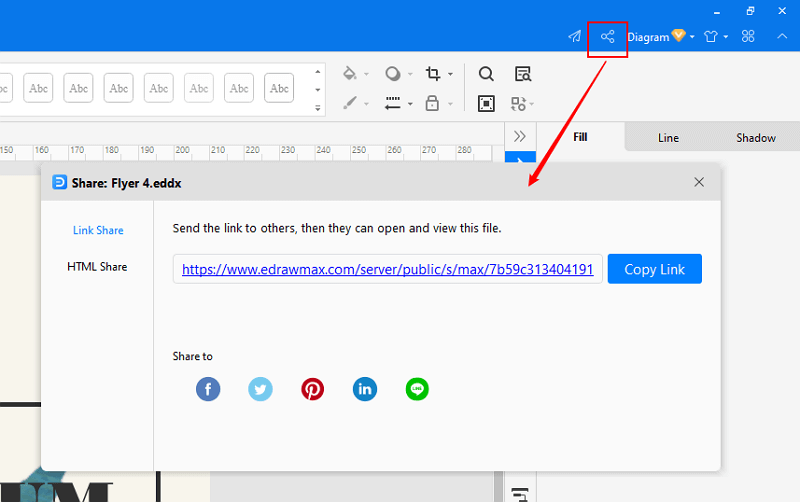 share and publish file in EdrawMax