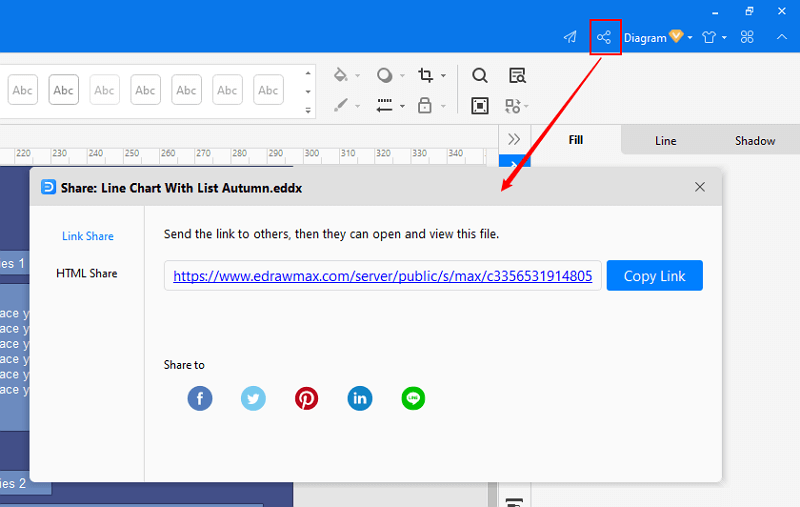 share and publish file in EdrawMax