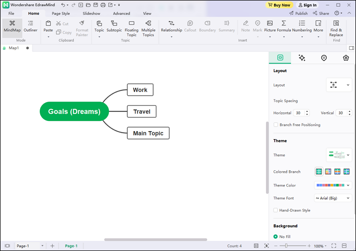 add the main topic and add branches