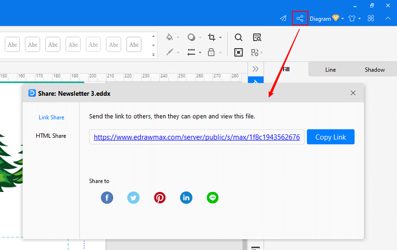 share and publish file in EdrawMax