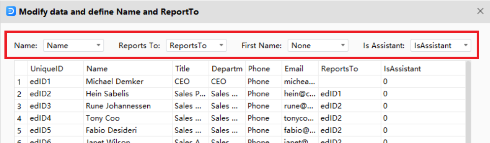 Organigramm in Excel importieren
