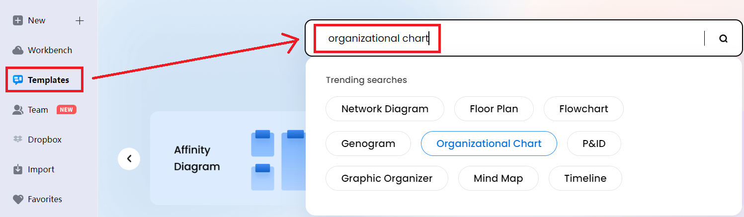 Organigramm in Edrawmax öffnen