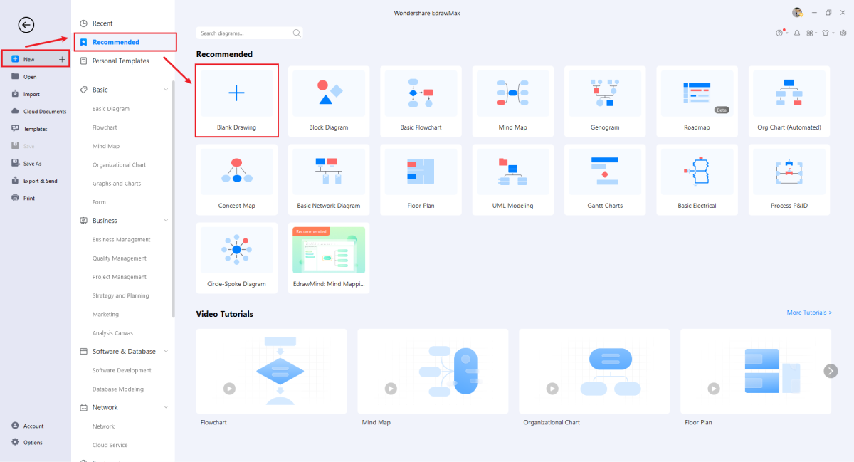 créer un organigramme à partir de zéro dans edrawmax