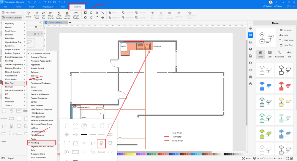 How to Draw an Emergency Plan for Your Office, Network Layout Floor Plans, Plumbing and Piping Plans