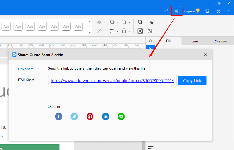 share and publish file in EdrawMax
