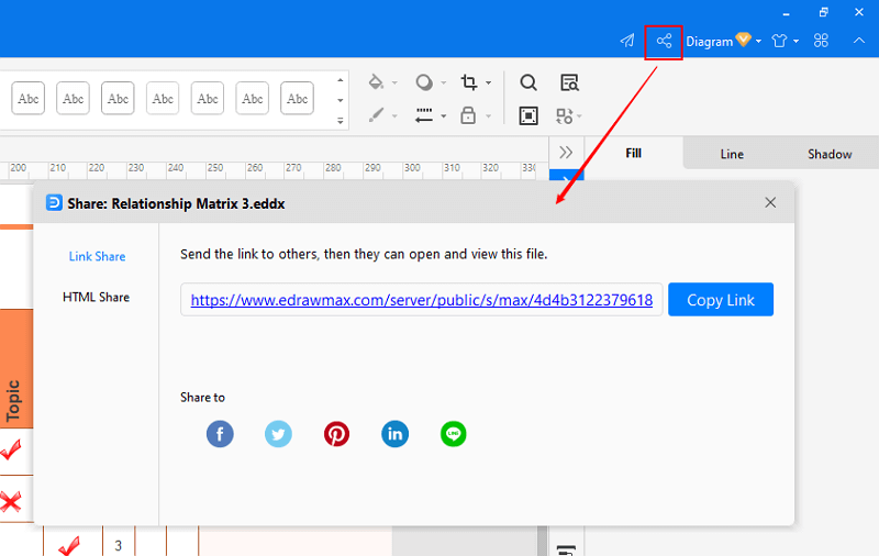 share relationship matrix in EdrawMax