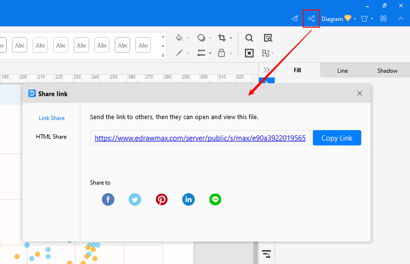 share and publish file in EdrawMax