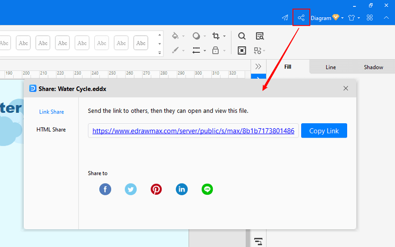 share and publish file in EdrawMax