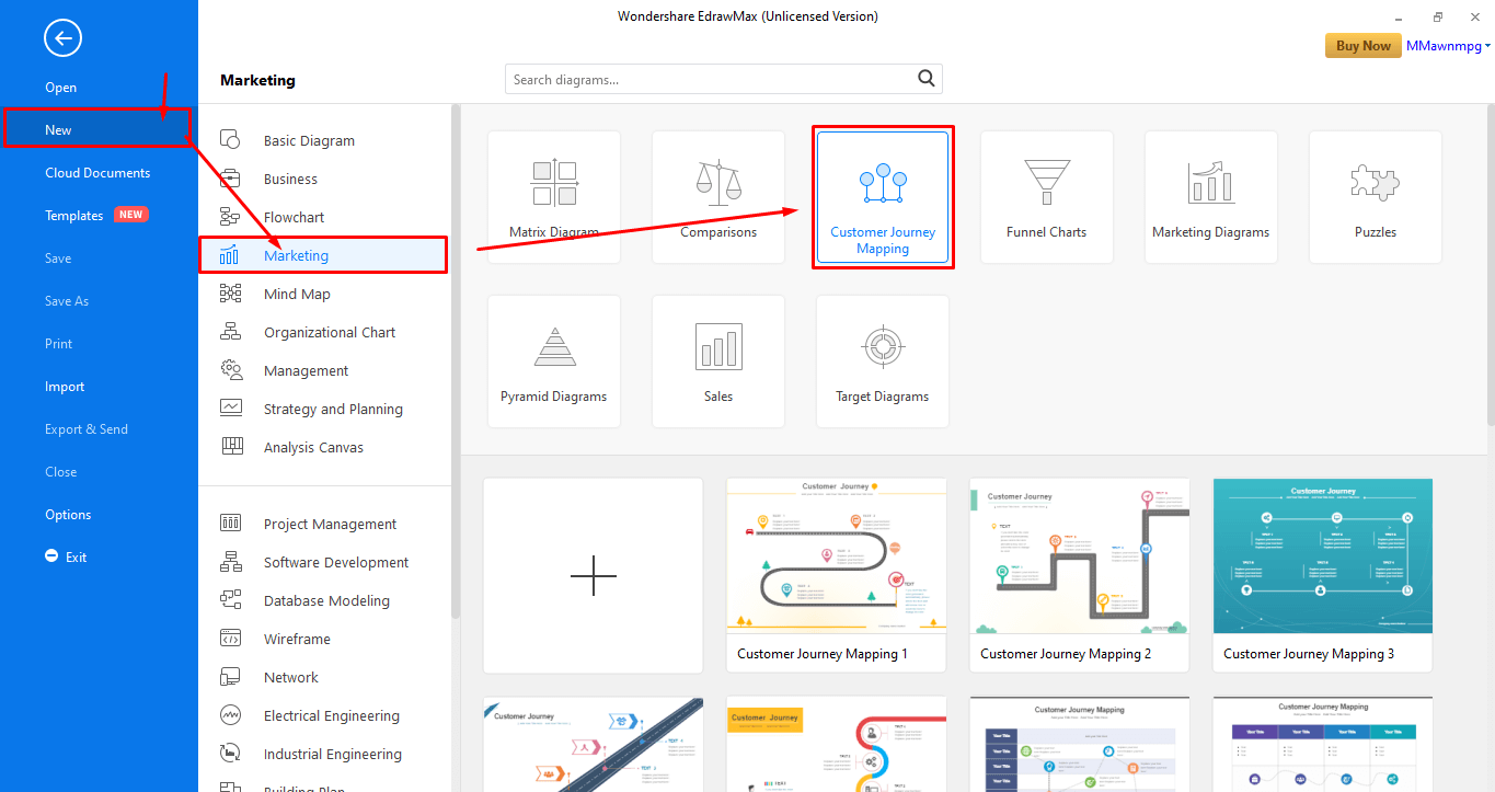 Cliquez sur la carte du parcours client