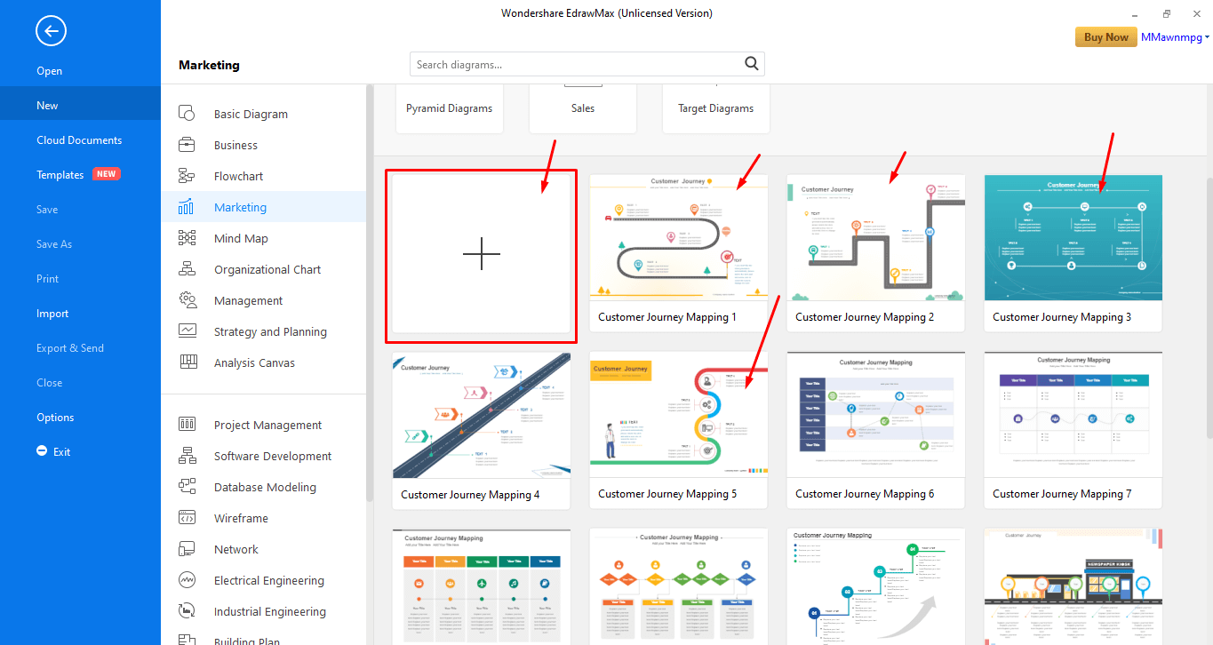 Choisissez un modèle ou créez-en un nouveau