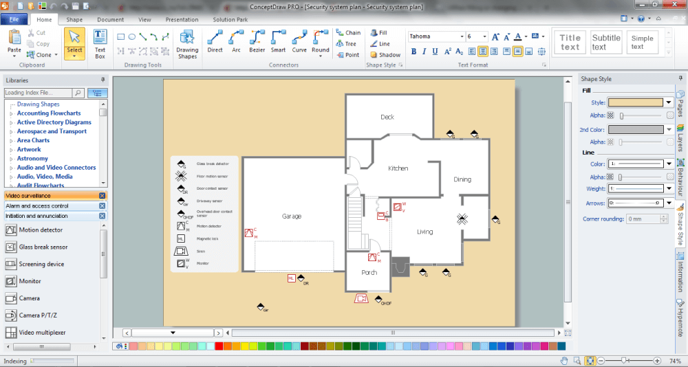 Draw a house plan in PPT