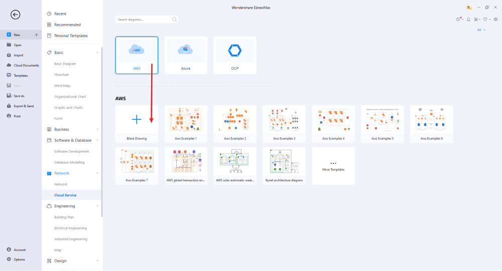 Erstellen Sie ein AWS-Diagramm in EdrawMax