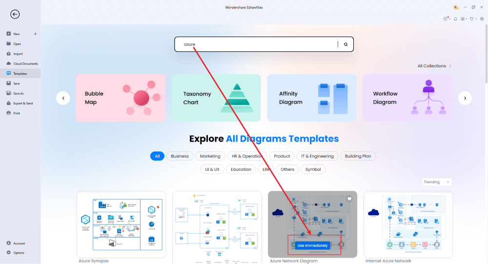 Erstellen Sie ein Azure-Diagramm in EdrawMax