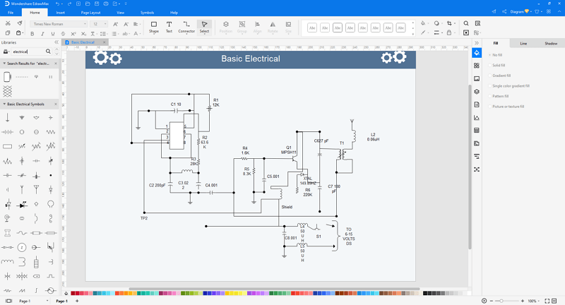make electrical schematic diagrams in EdrawMax