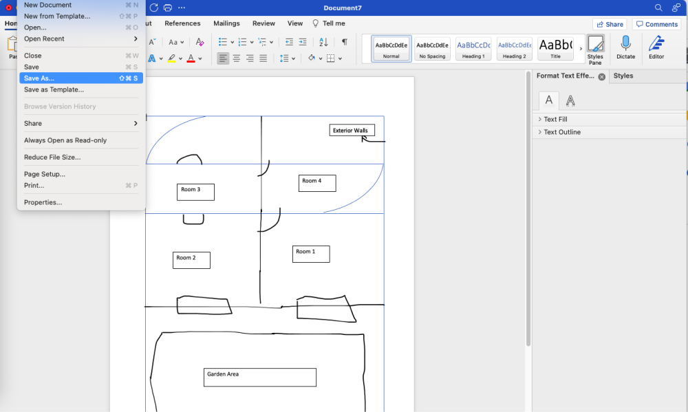 Draw a house plan in Word