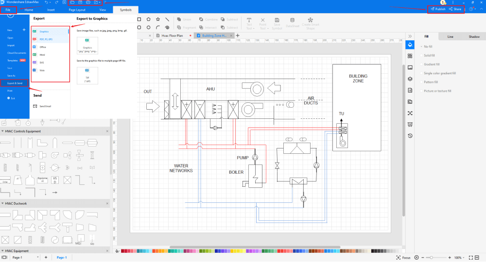 where are hvac shapes in visio