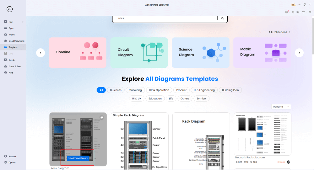 Erstellen Sie ein Rack-Diagramm in EdrawMax