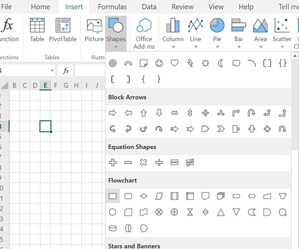 Flussdiagramm Excel