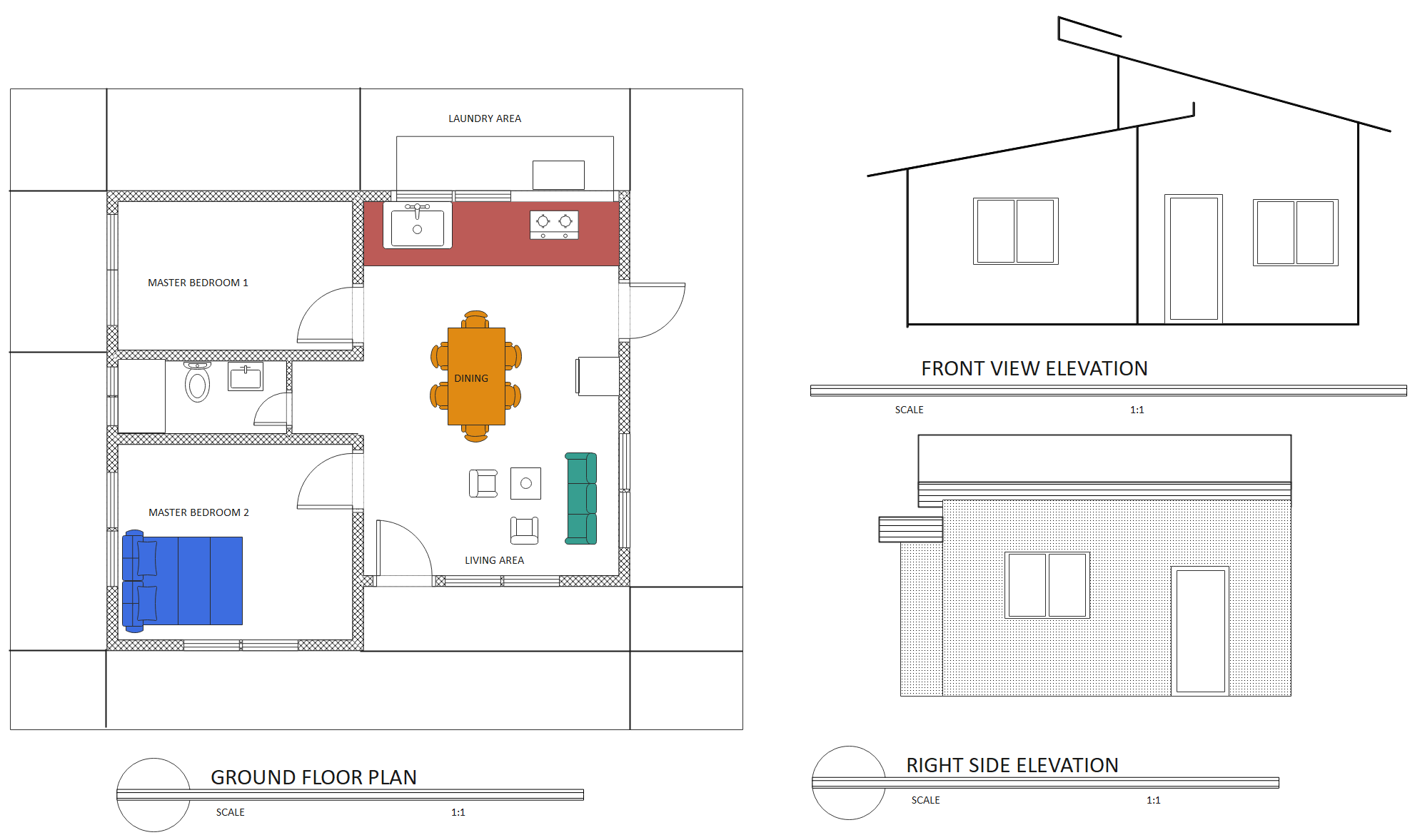 Simple House plan 3 bedroom 2 bath 1826 square feet heated with garage pdf  files | eBay