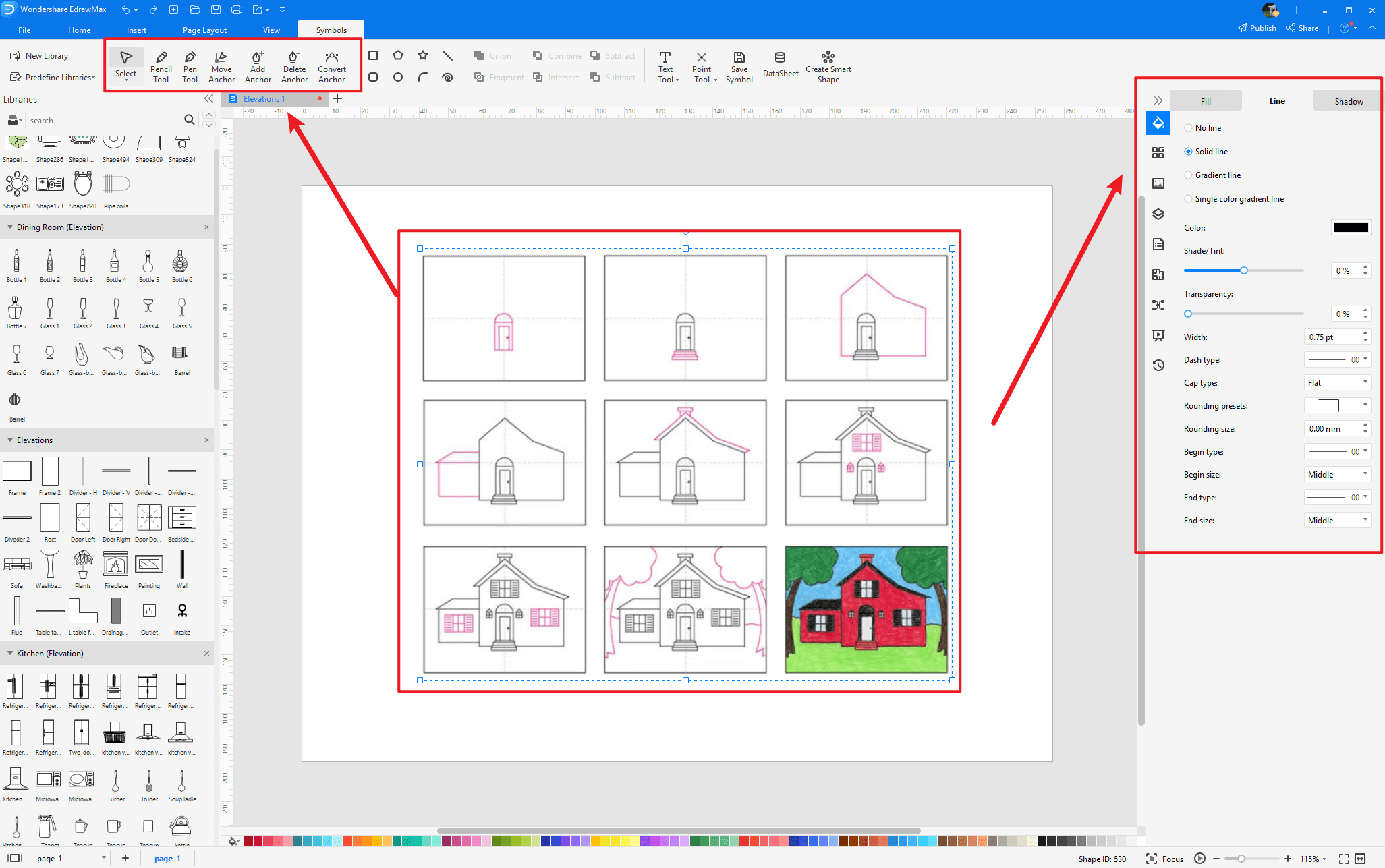 Wie man weitere Grundriss-Symbole erstellt