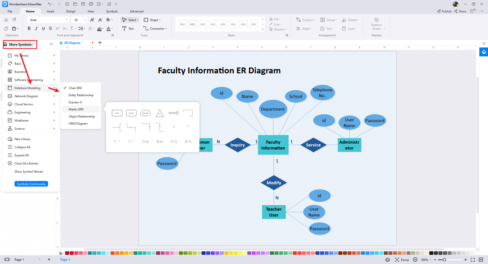 Entity Relationship Er Diagram Symbols And Notations Edrawmax