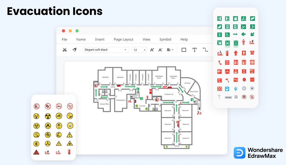 Evacuation Plan Icons Meanings Edrawmax | My XXX Hot Girl