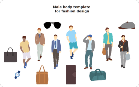 Male Body Template for Fashion Design