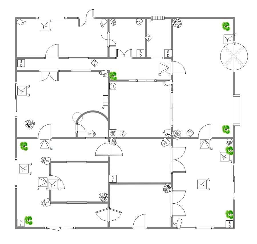 Plan de acceso de seguridad al edificio