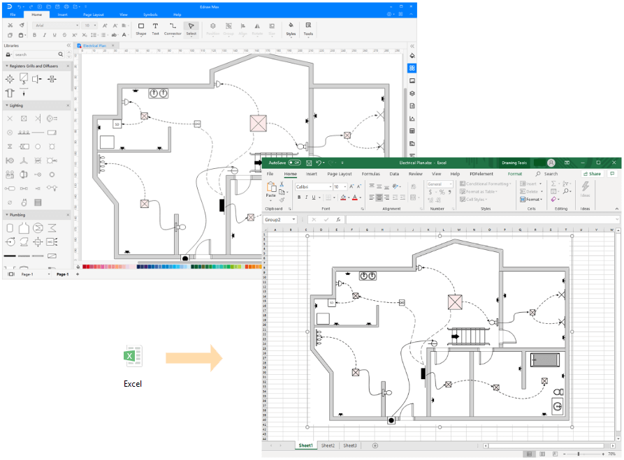 Exportar plano de piso a Excel