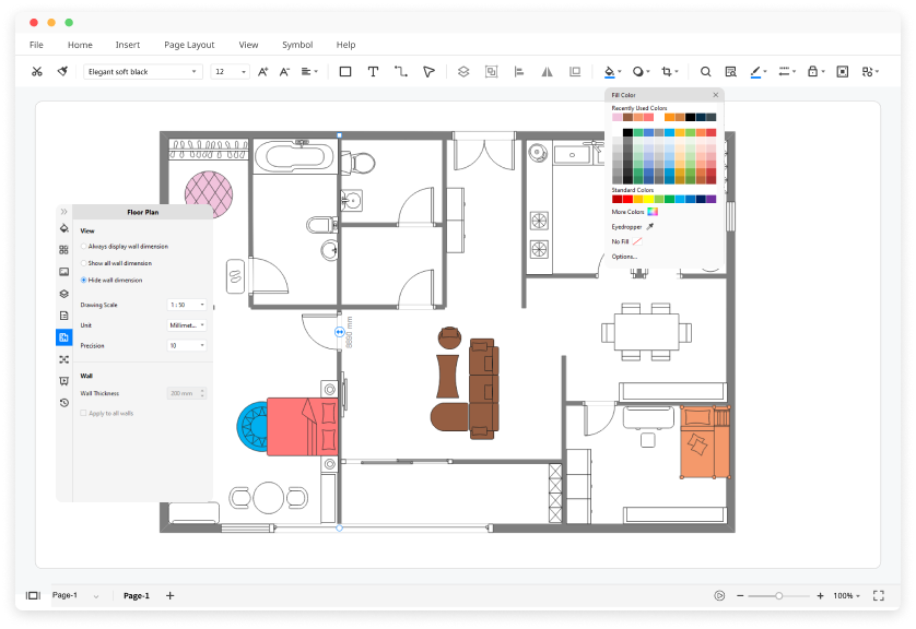 Floor plan creator. Floorplanner. Stock Illustration