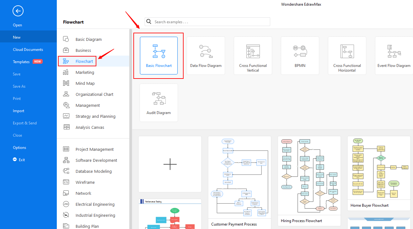 Open flowchart for switch statement