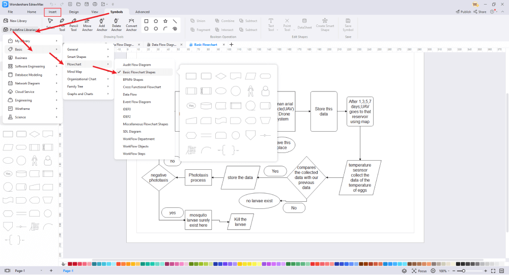 Erstellen eines Flussdiagramms in EdrawMax