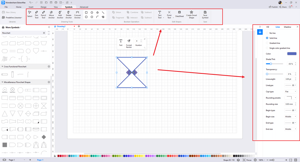 how to create more flowchart symbols